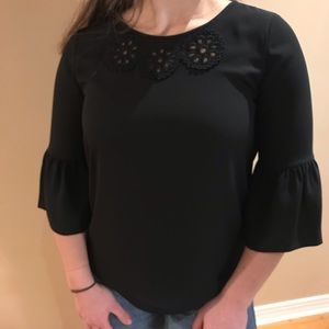 Karl Lagerfeld Eyelet Embroided  Blouse